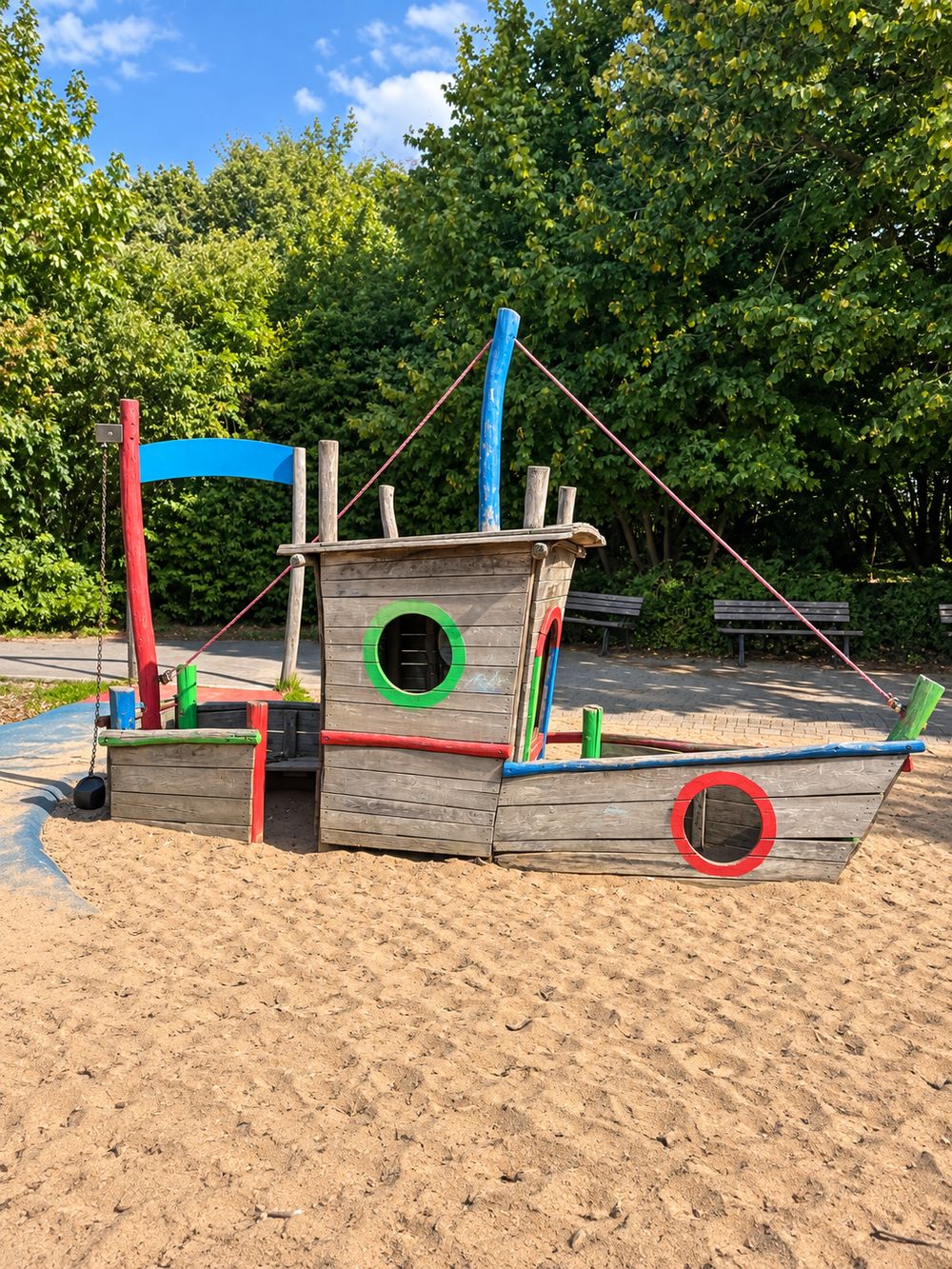 Spielplatz mit Piratenschiff